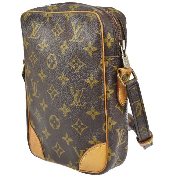 Authentic LOUIS VUITTON Danube Shoulder Bag Monogram Leather Brown France - Picture 3 of 13